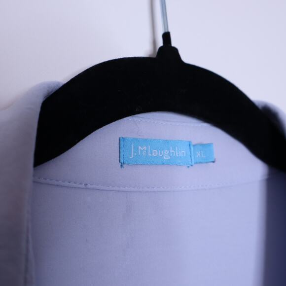 J. MCLAUGHLIN Brynn Lyford Jersey Shirt Frost Blue Button Down Blouse Women's XL - Picture 10 of 12